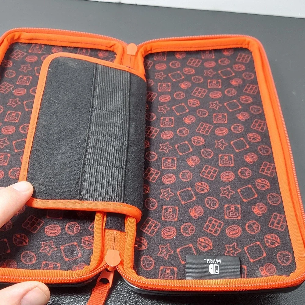 Nintendo Switch Mario‎ Red Hard Shell Padded Console Carry Case Only Travel Bag